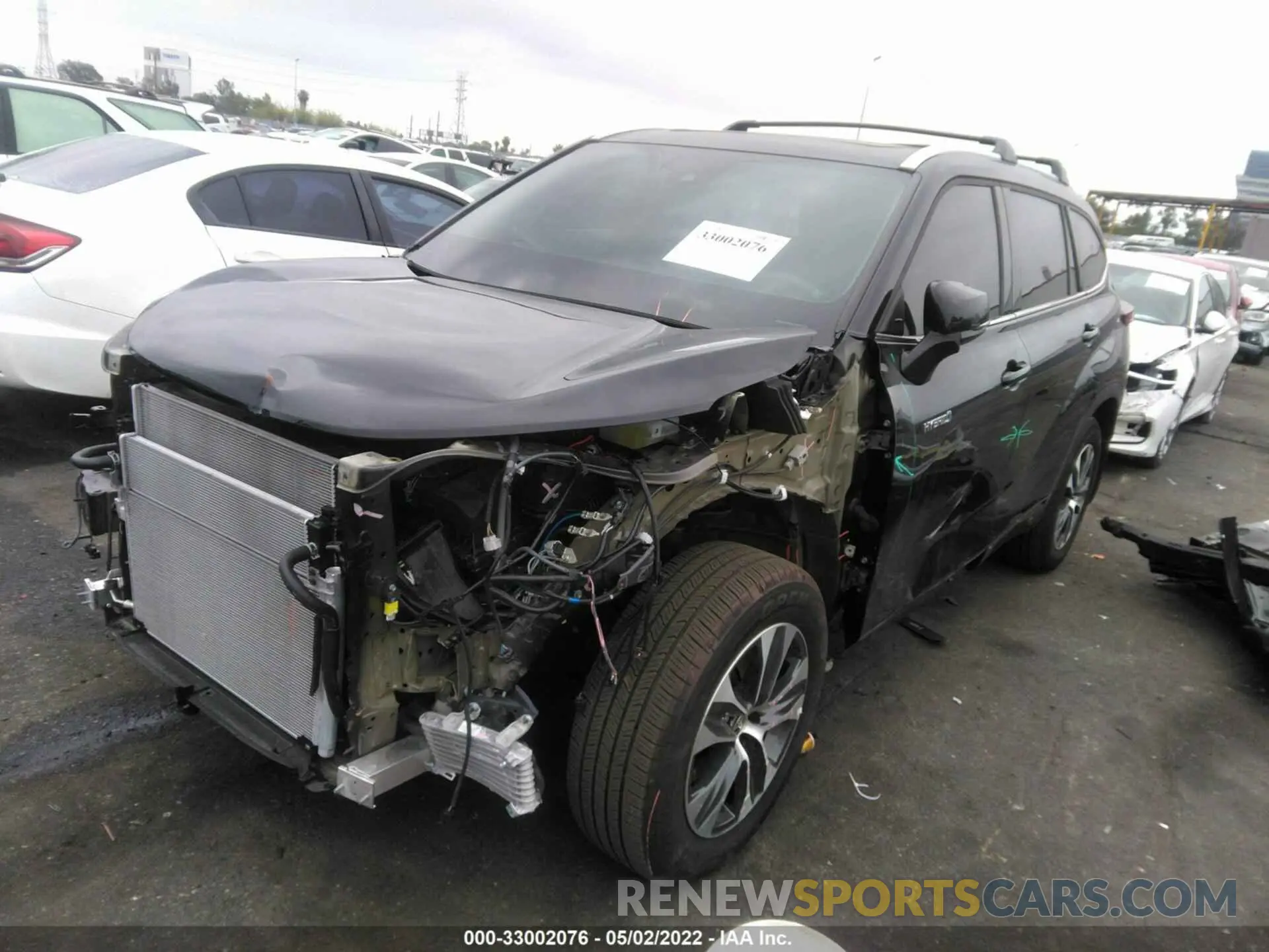 2 fotografías del automóvil dañado 5TDHARAH2MS507834 TOYOTA HIGHLANDER 2021