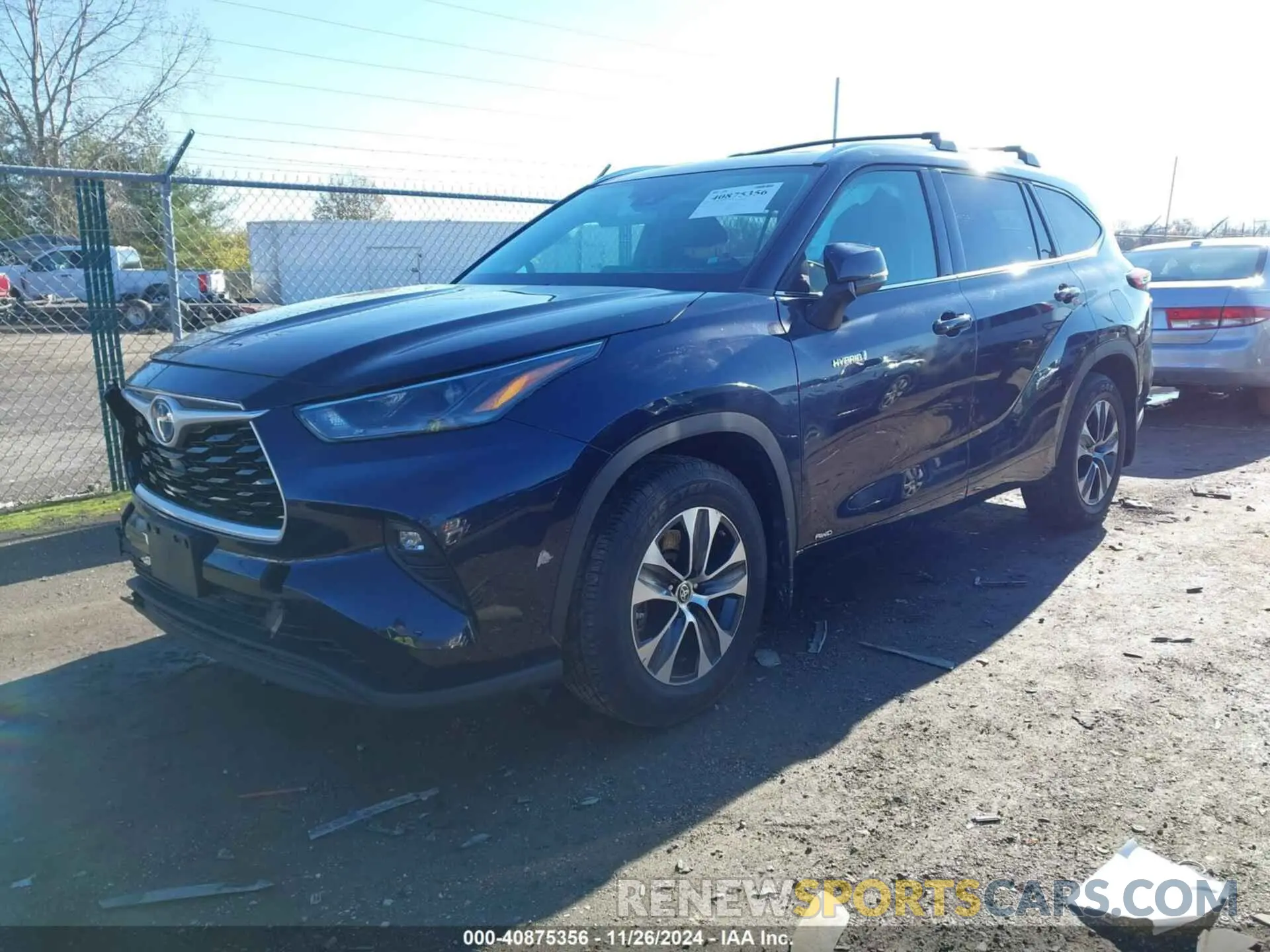 2 fotografías del automóvil dañado 5TDHBRCH0MS524206 TOYOTA HIGHLANDER 2021