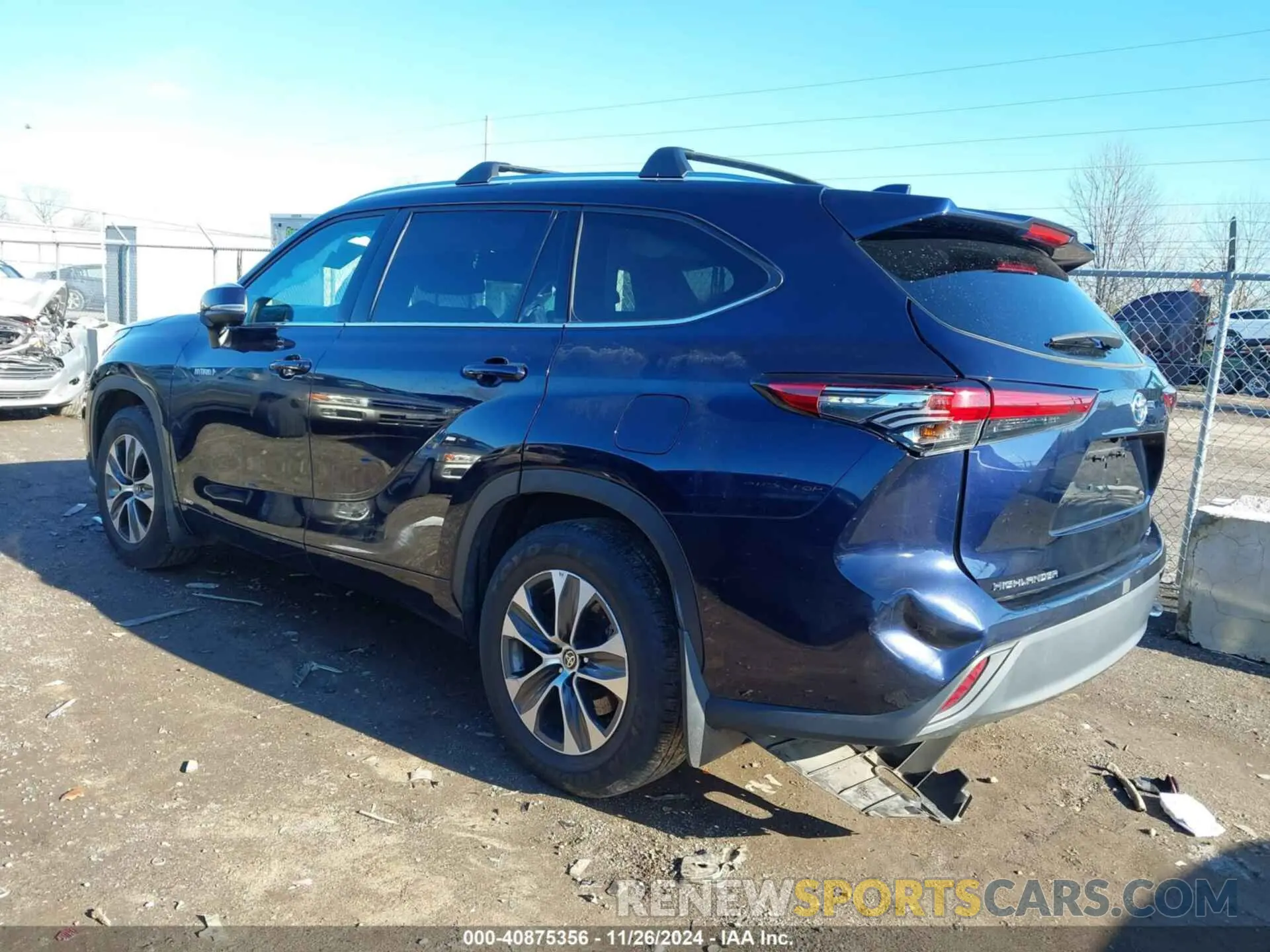 3 fotografías del automóvil dañado 5TDHBRCH0MS524206 TOYOTA HIGHLANDER 2021
