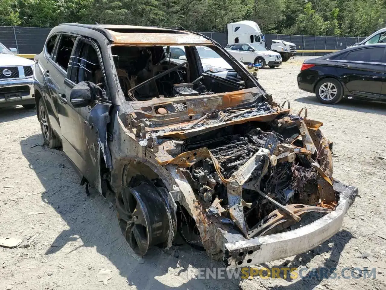 4 fotografías del automóvil dañado 5TDHBRCH1MS028122 TOYOTA HIGHLANDER 2021