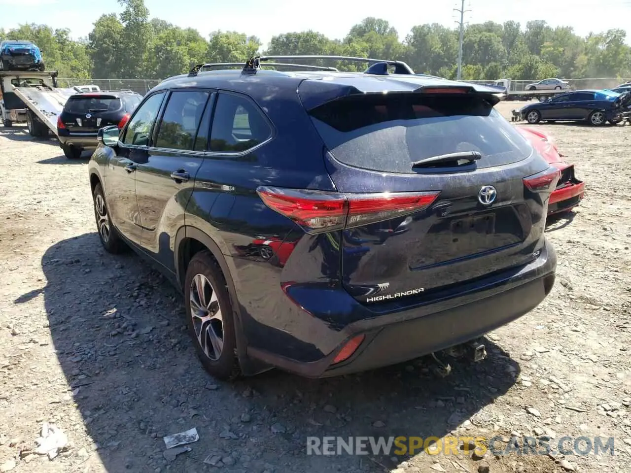 3 fotografías del automóvil dañado 5TDHBRCH2MS517516 TOYOTA HIGHLANDER 2021