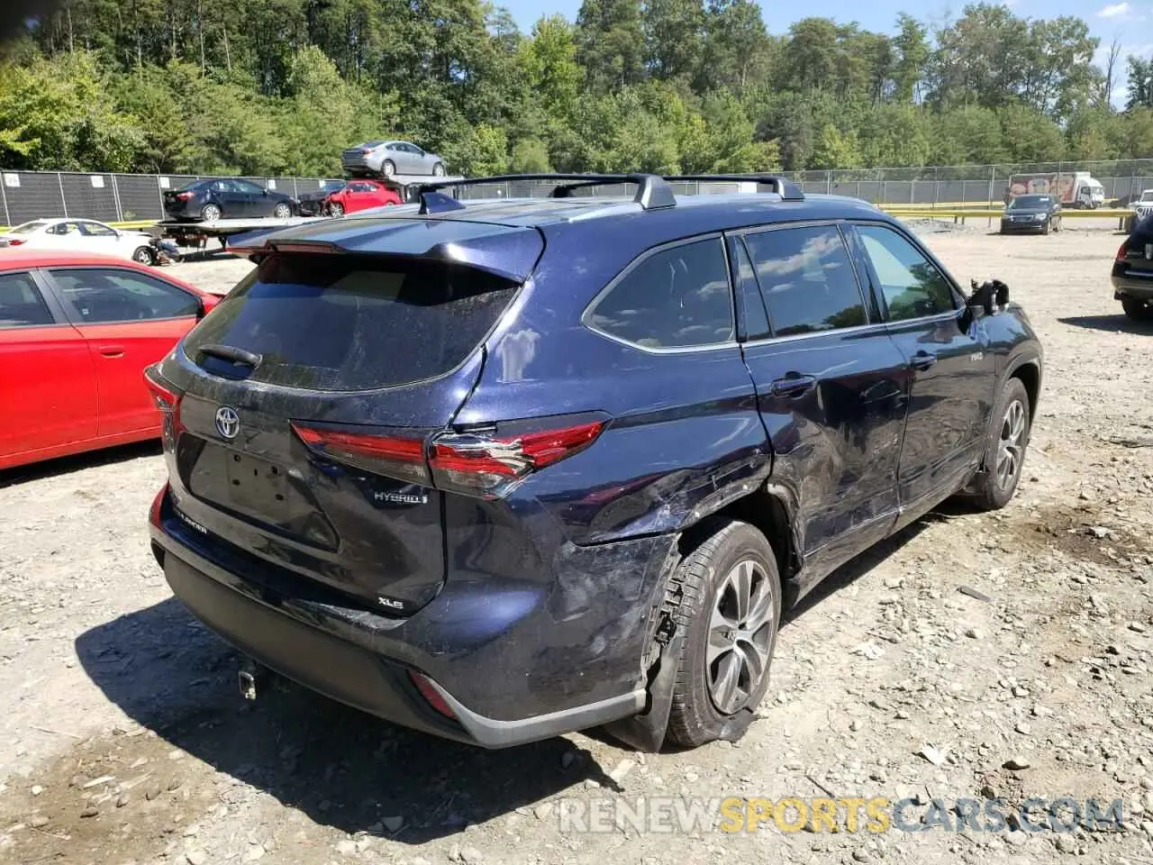 4 fotografías del automóvil dañado 5TDHBRCH2MS517516 TOYOTA HIGHLANDER 2021