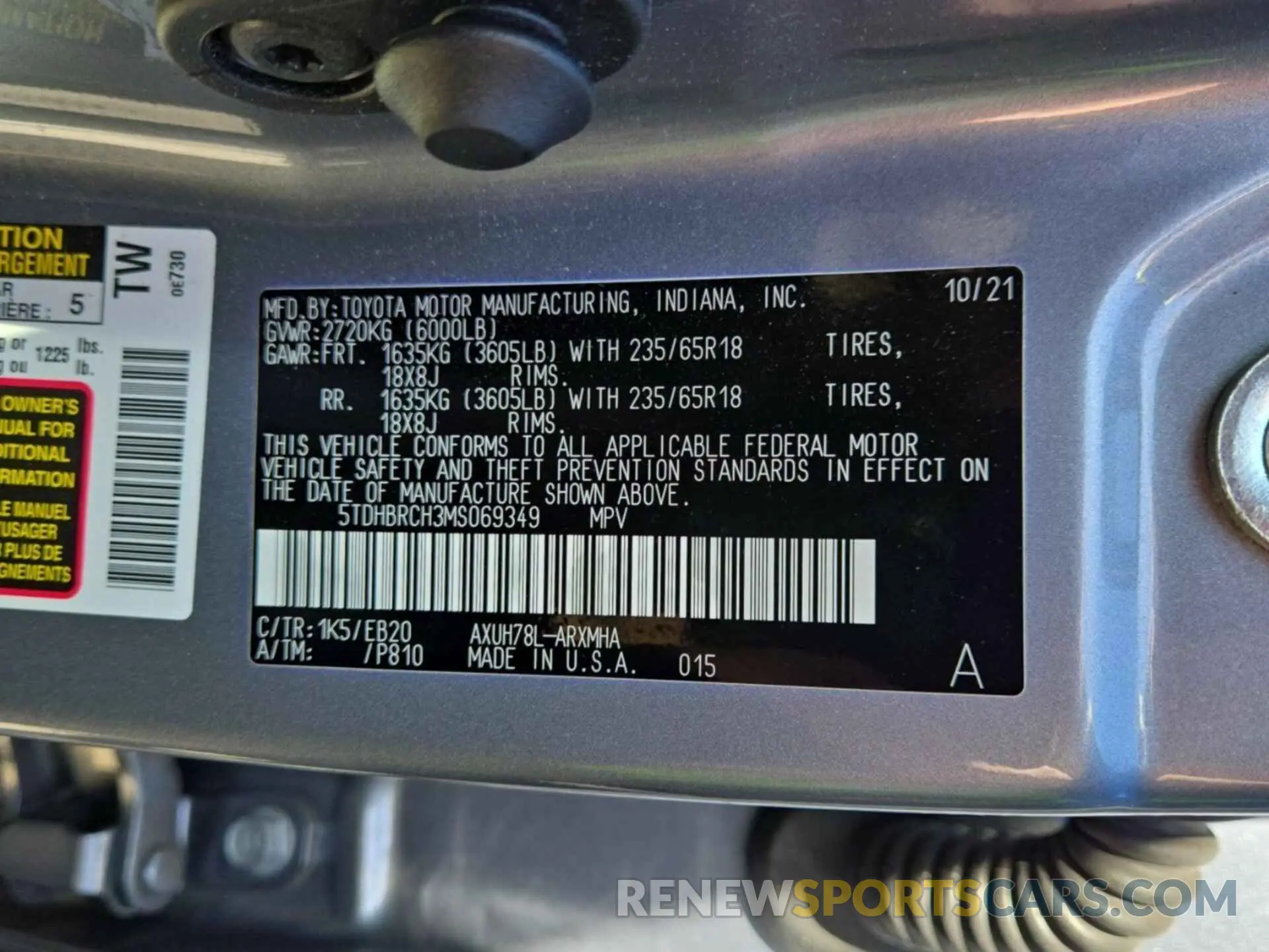 24 fotografías del automóvil dañado 5TDHBRCH3MS069349 TOYOTA HIGHLANDER 2021