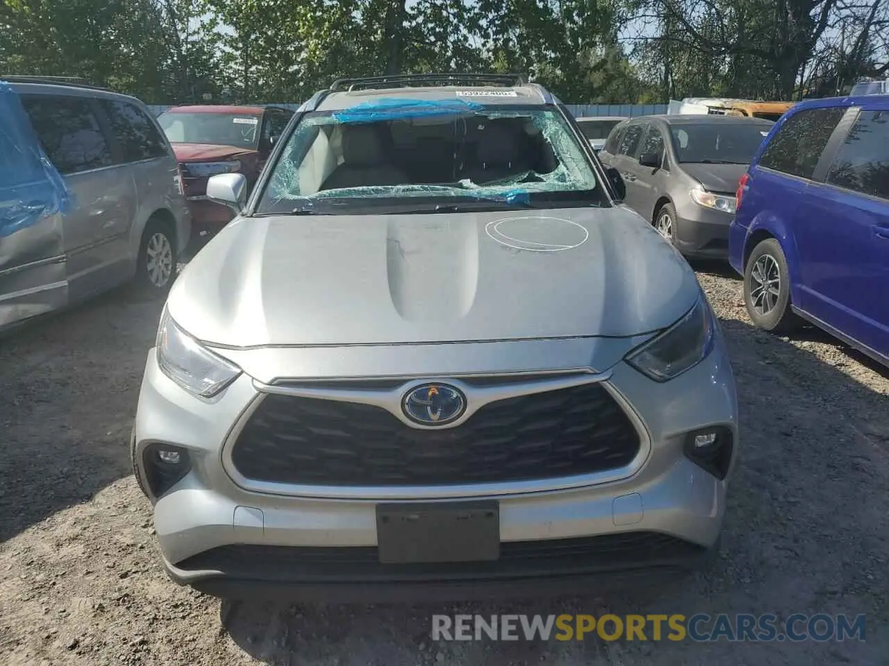 5 fotografías del automóvil dañado 5TDHBRCH4MS517565 TOYOTA HIGHLANDER 2021