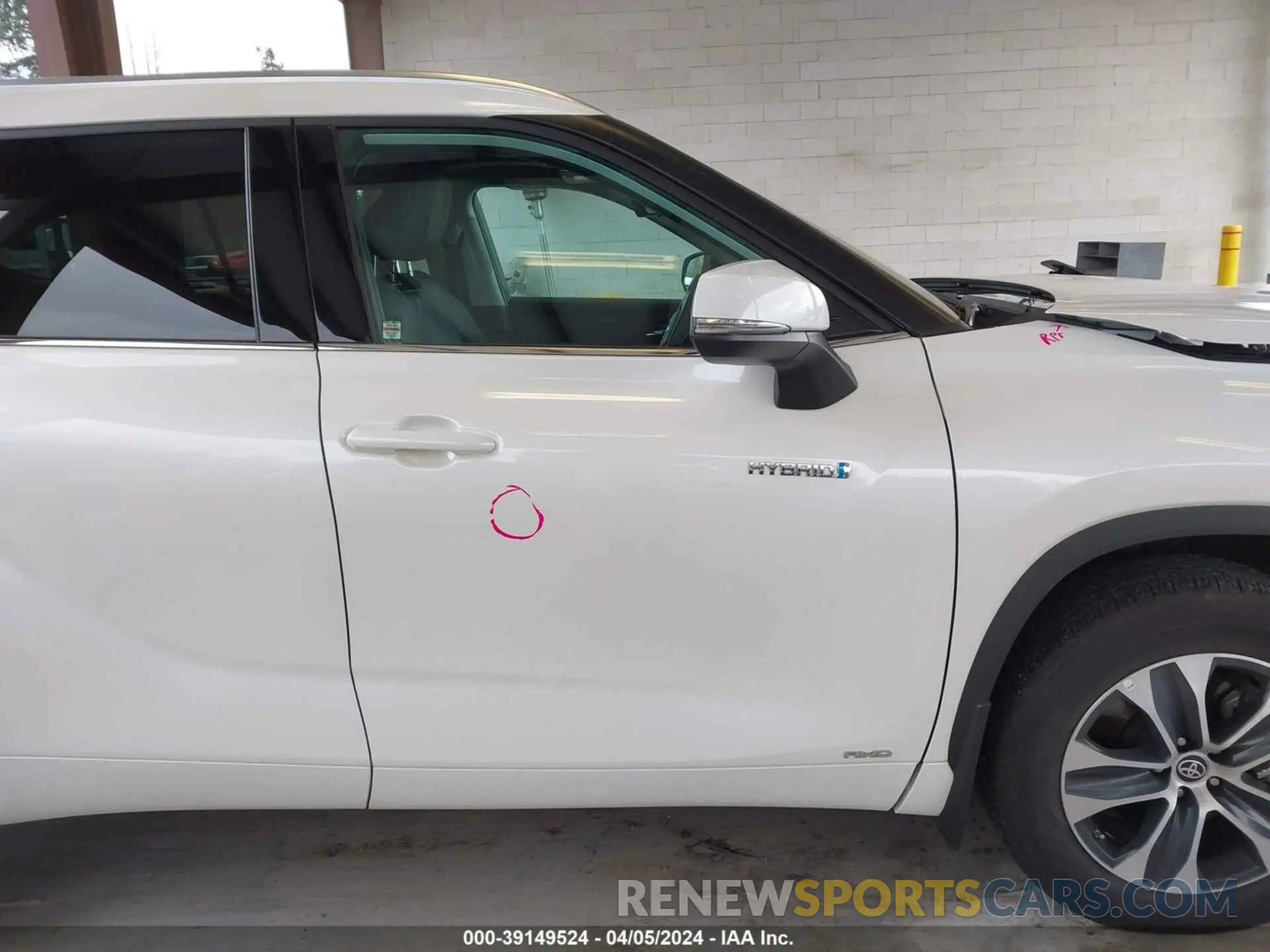 14 fotografías del automóvil dañado 5TDHBRCHXMS521233 TOYOTA HIGHLANDER 2021