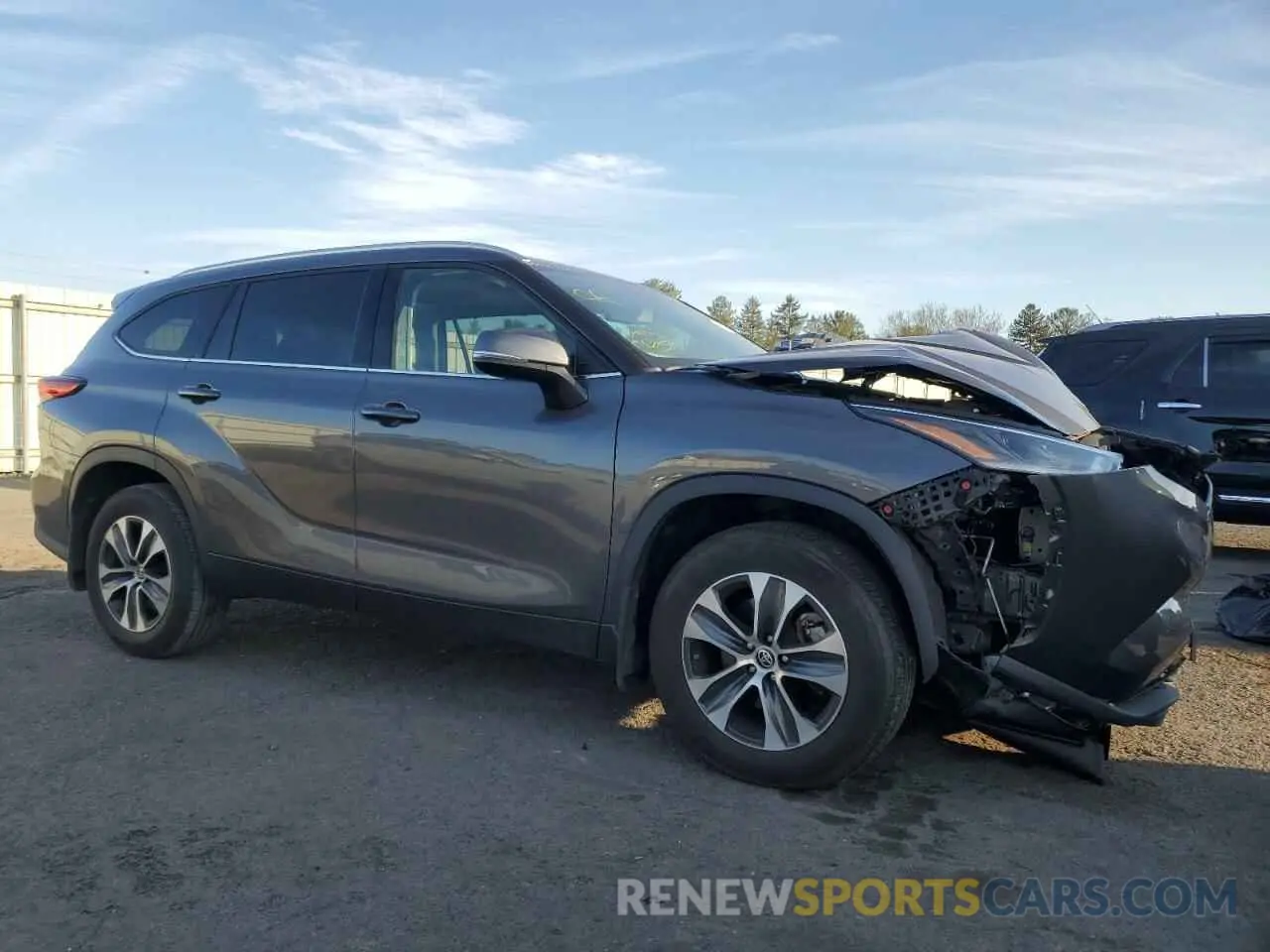 4 fotografías del automóvil dañado 5TDHZRBH2MS545345 TOYOTA HIGHLANDER 2021