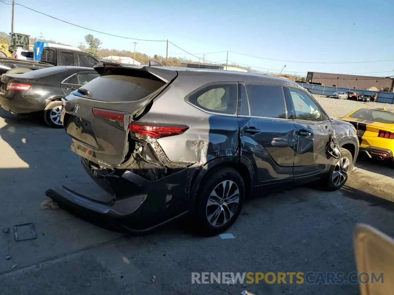 3 fotografías del automóvil dañado 5TDHZRBH9MS111200 TOYOTA HIGHLANDER 2021