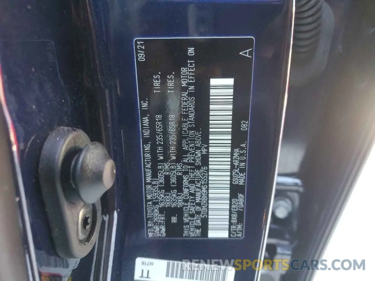 13 fotografías del automóvil dañado 5TDHZRBH9MS155276 TOYOTA HIGHLANDER 2021