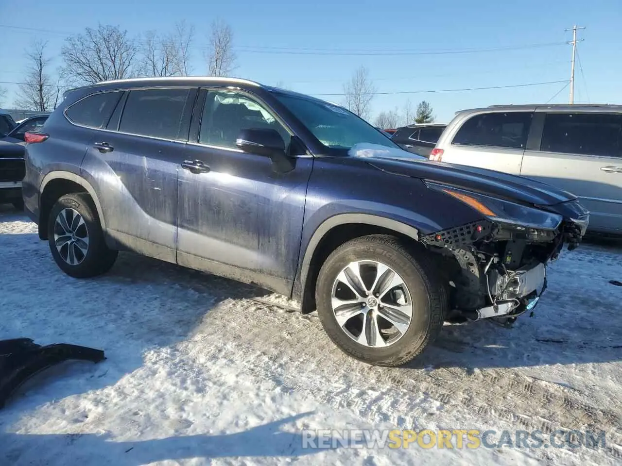 4 fotografías del automóvil dañado 5TDHZRBH9MS155276 TOYOTA HIGHLANDER 2021