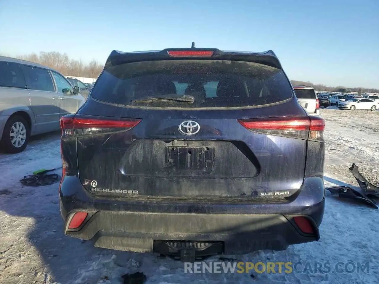 6 fotografías del automóvil dañado 5TDHZRBH9MS155276 TOYOTA HIGHLANDER 2021