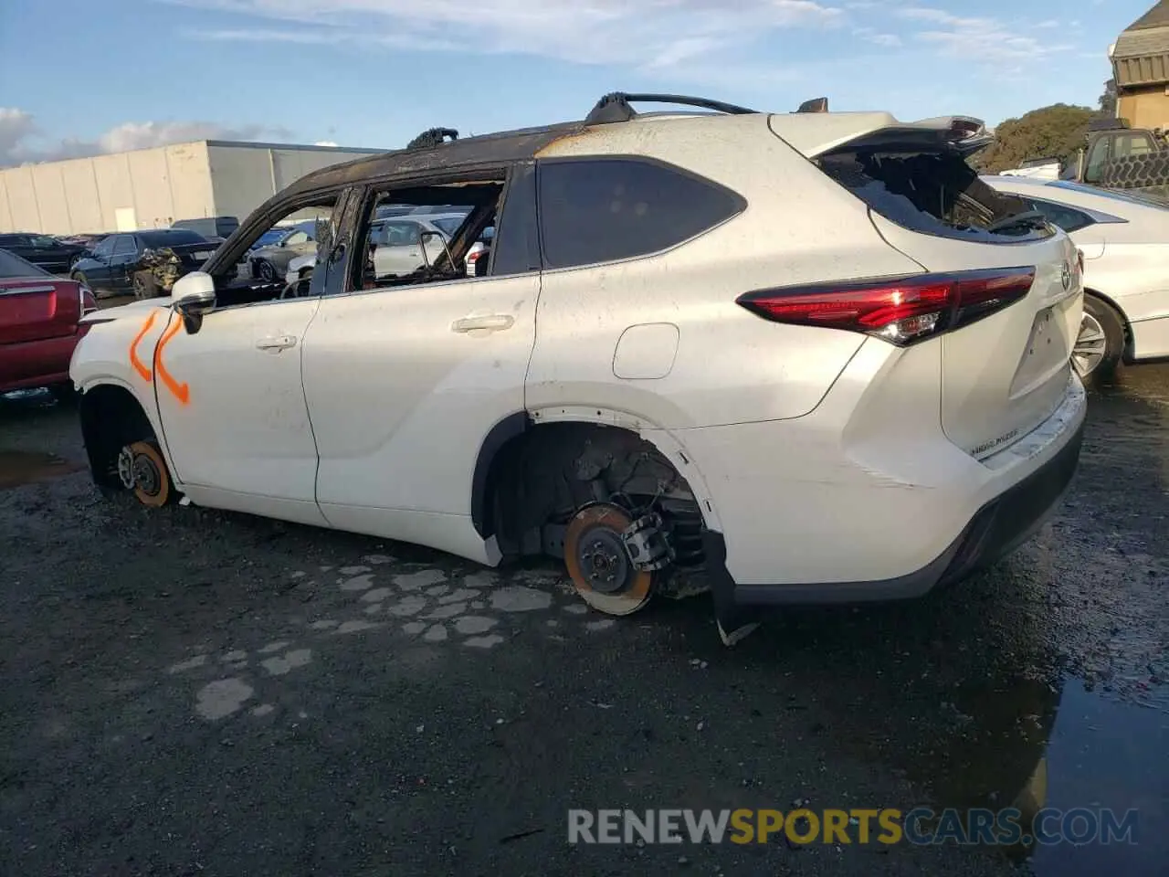 2 fotografías del automóvil dañado 5TDHZRBH9MS527313 TOYOTA HIGHLANDER 2021