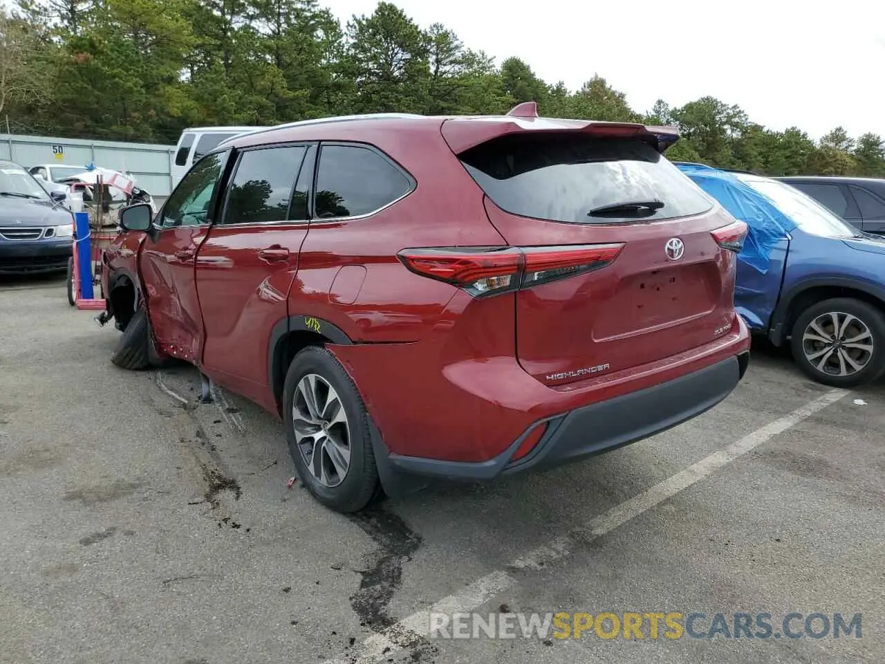 3 fotografías del automóvil dañado 5TDHZRBH9MS538845 TOYOTA HIGHLANDER 2021