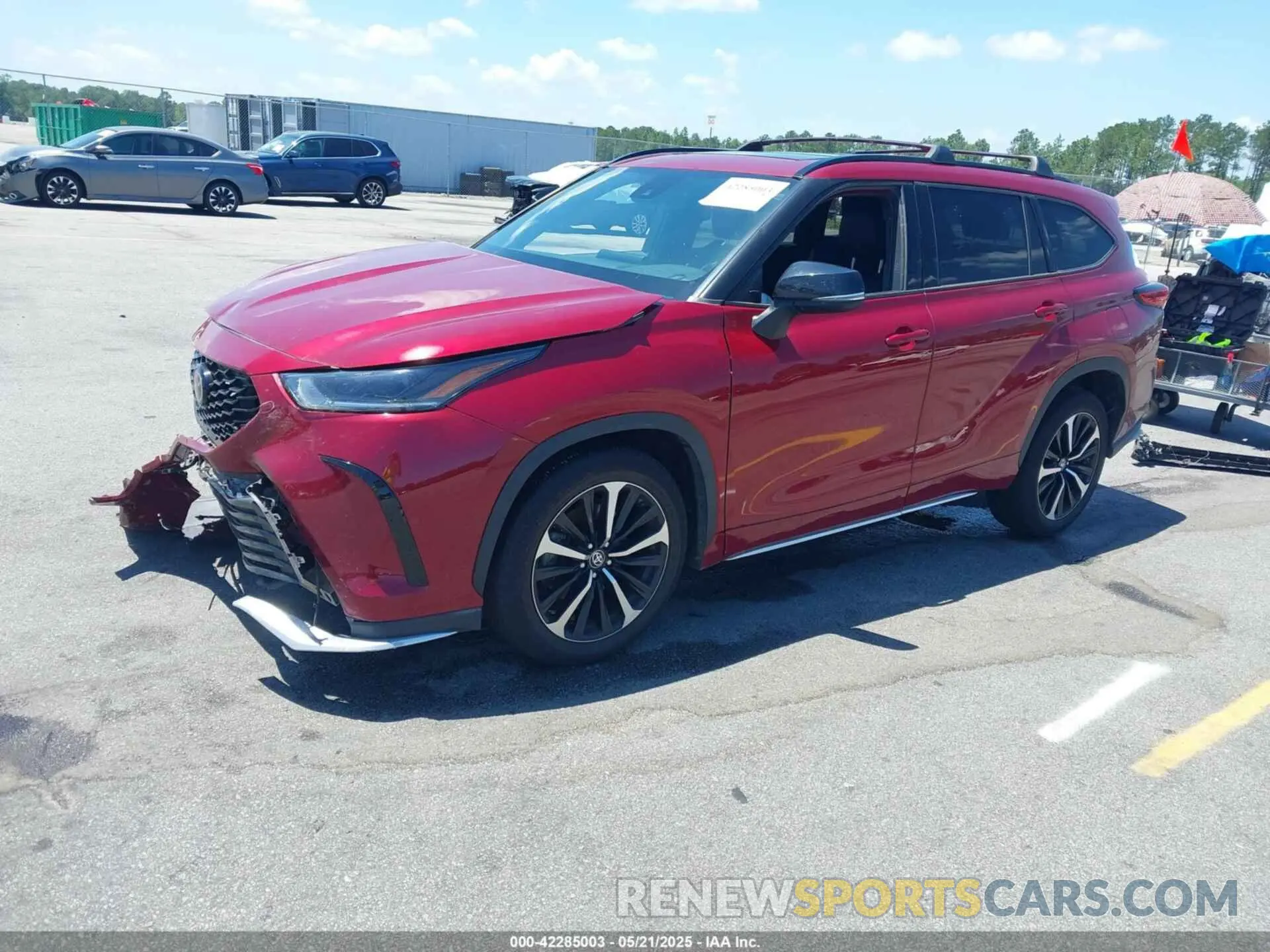 2 fotografías del automóvil dañado 5TDJZRBH0MS129571 TOYOTA HIGHLANDER 2021