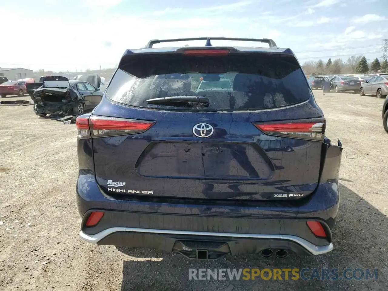 6 fotografías del automóvil dañado 5TDJZRBH2MS110245 TOYOTA HIGHLANDER 2021