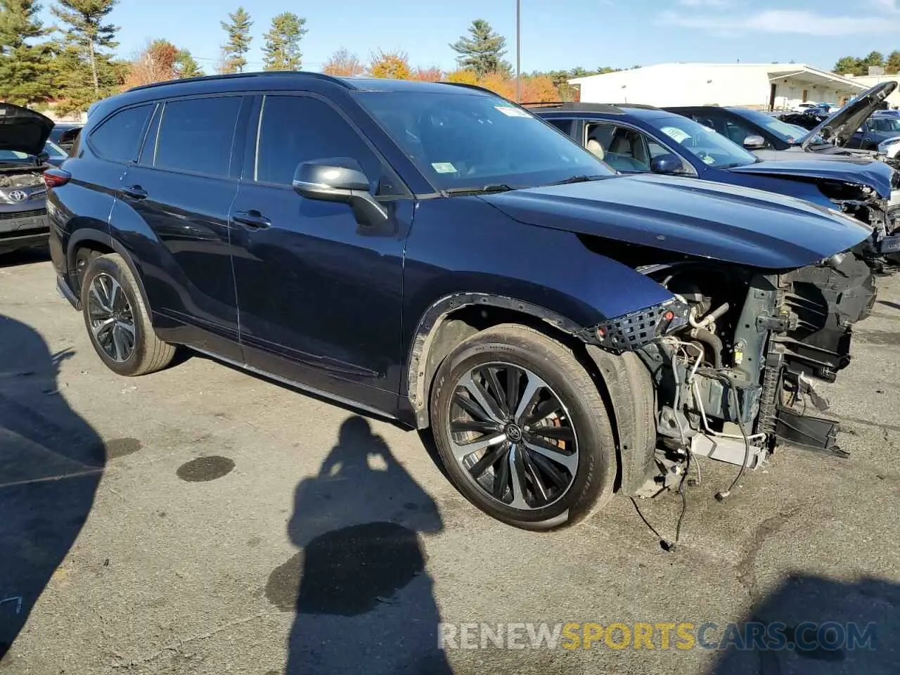 4 fotografías del automóvil dañado 5TDJZRBH5MS091660 TOYOTA HIGHLANDER 2021