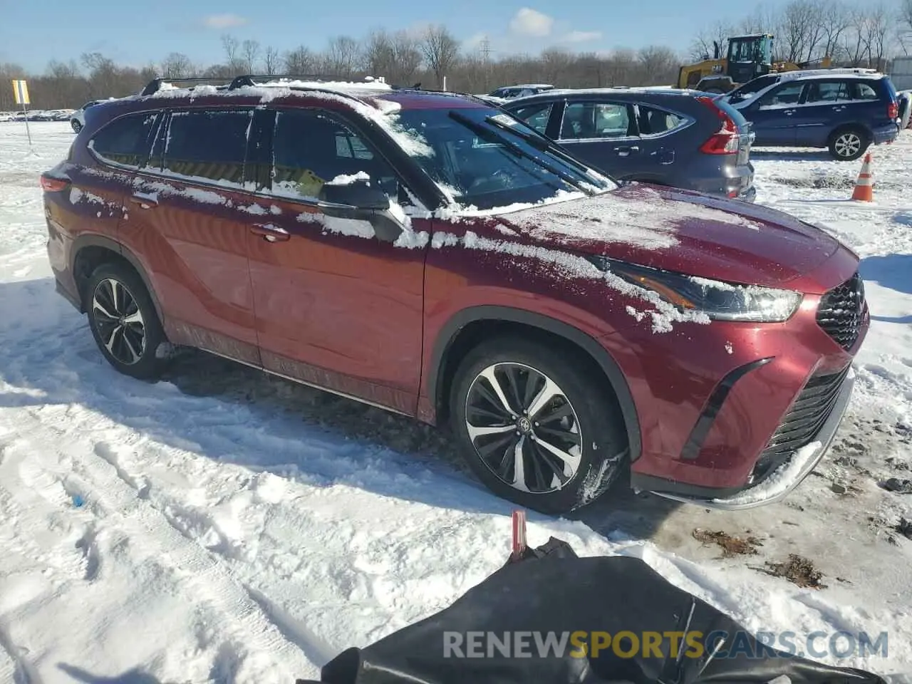 4 fotografías del automóvil dañado 5TDJZRBH6MS130286 TOYOTA HIGHLANDER 2021