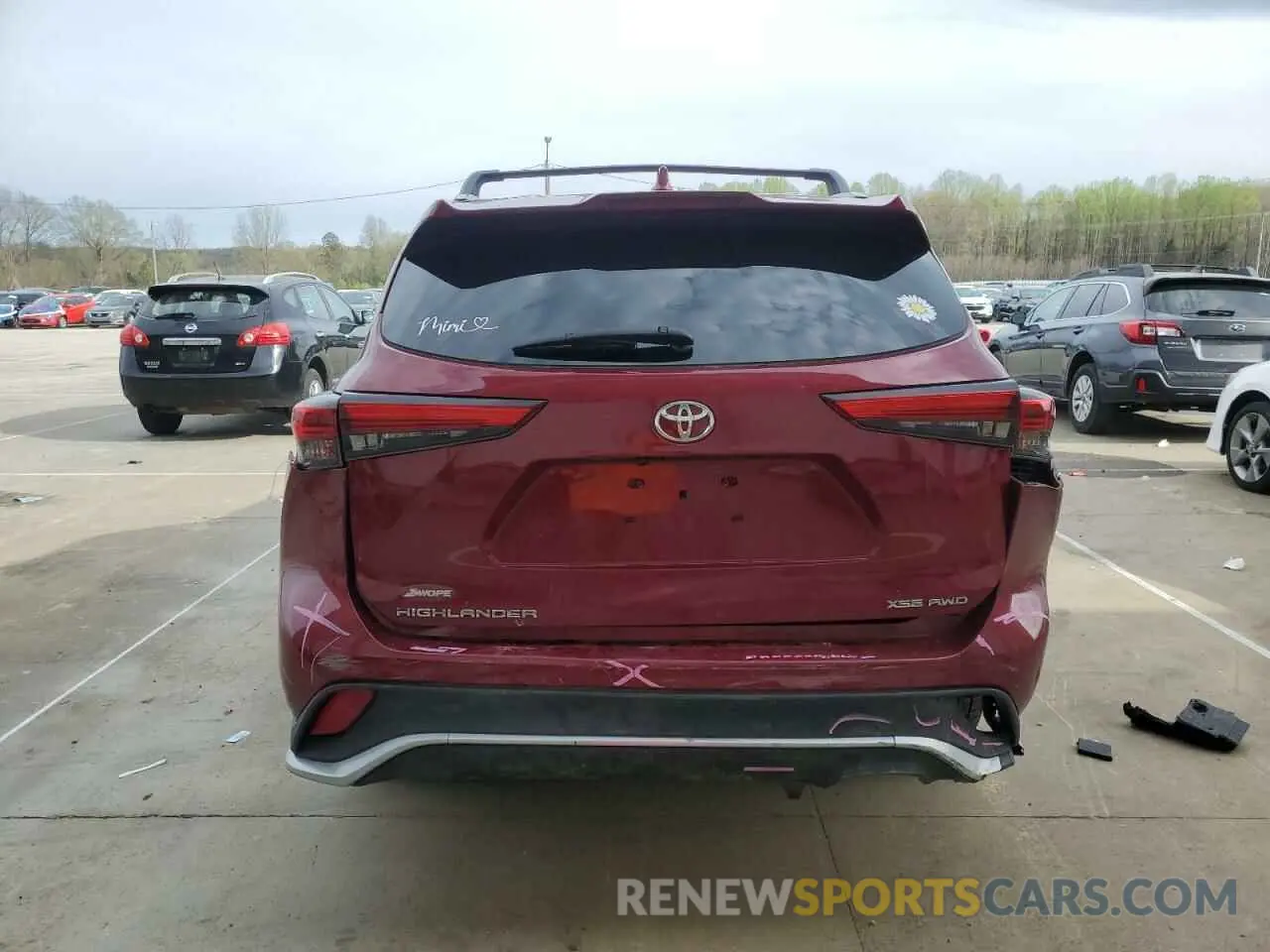 6 fotografías del automóvil dañado 5TDJZRBH8MS146280 TOYOTA HIGHLANDER 2021