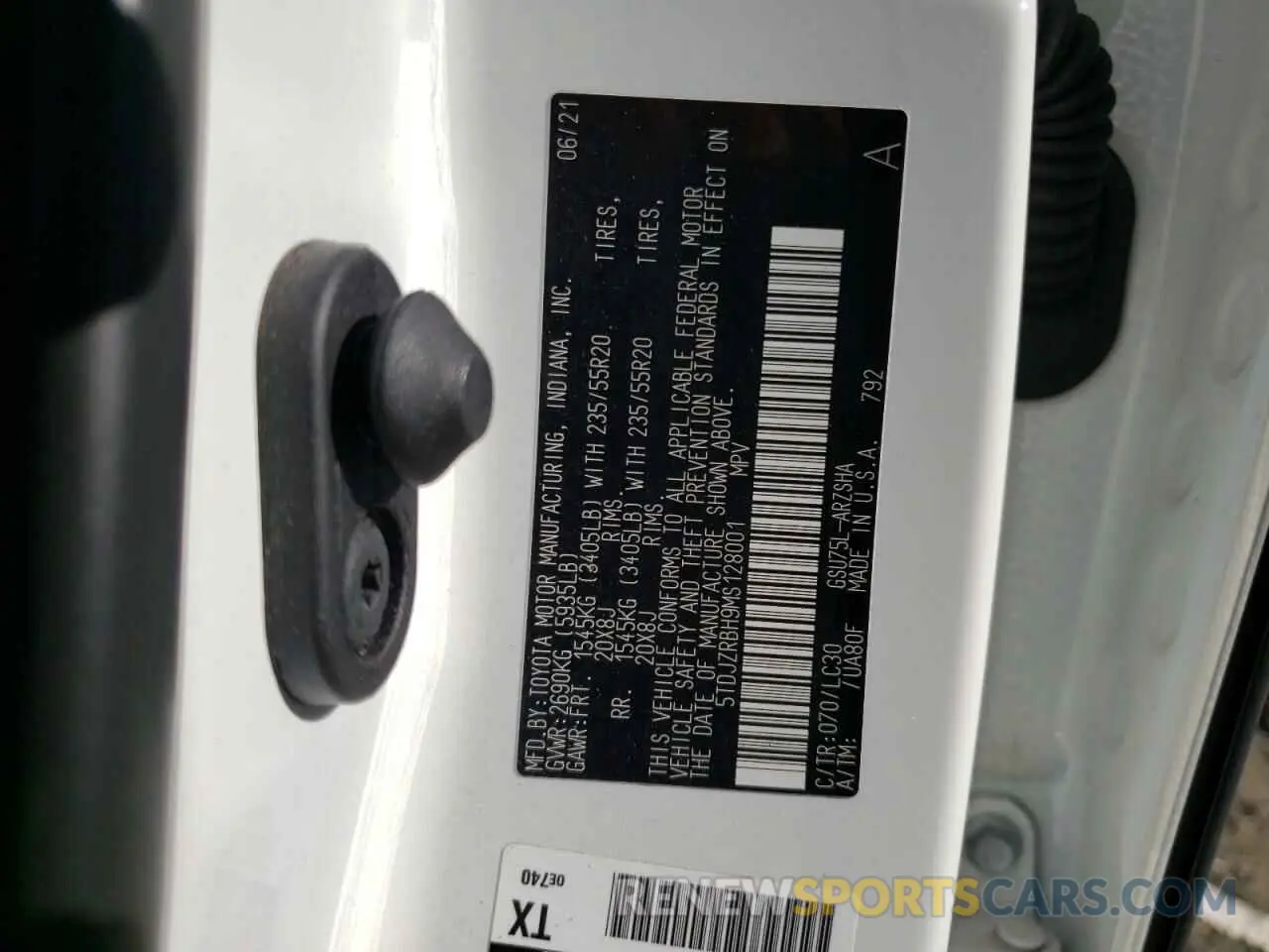 15 fotografías del automóvil dañado 5TDJZRBH9MS128001 TOYOTA HIGHLANDER 2021