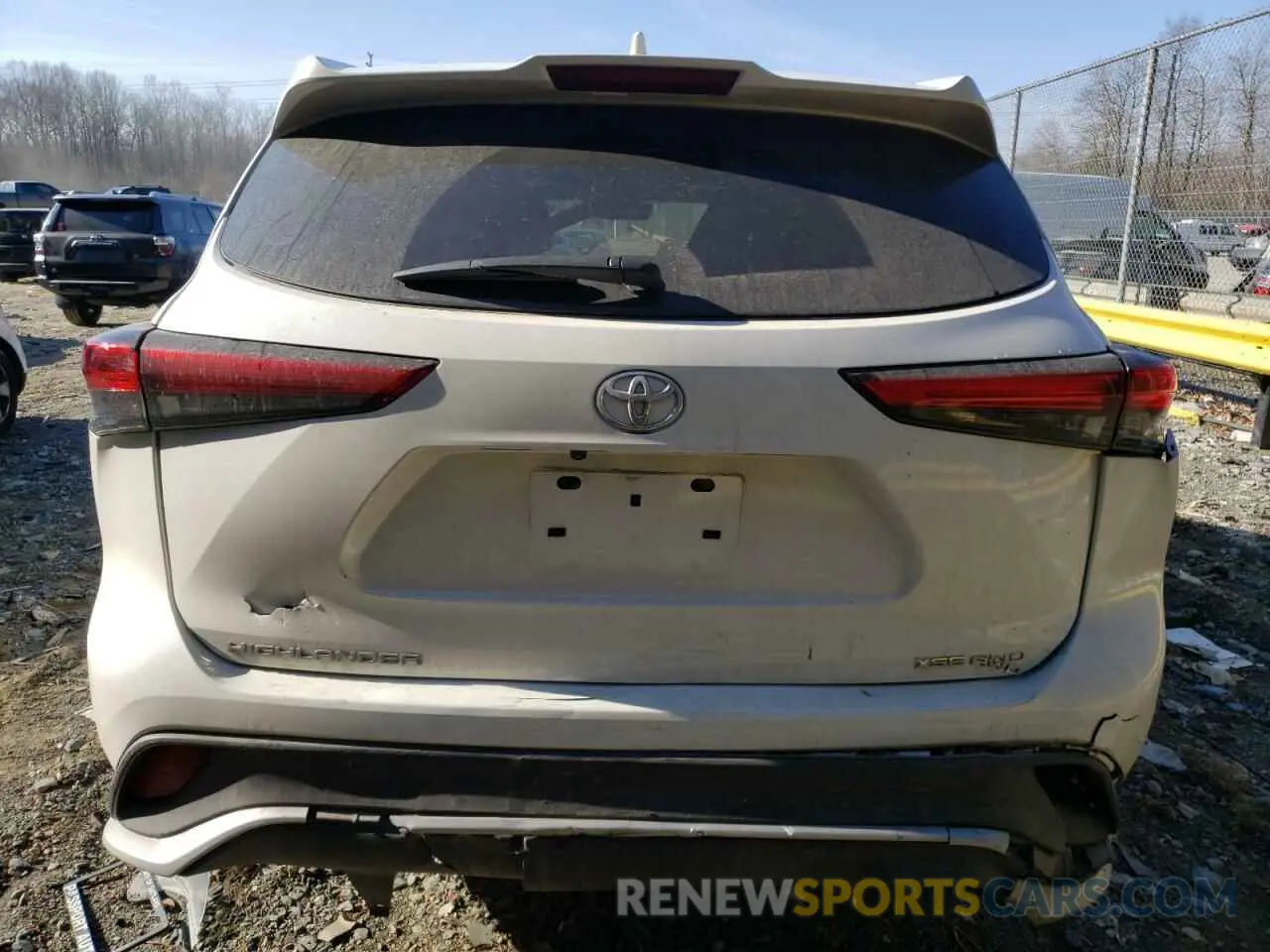 6 fotografías del automóvil dañado 5TDJZRBH9MS128001 TOYOTA HIGHLANDER 2021