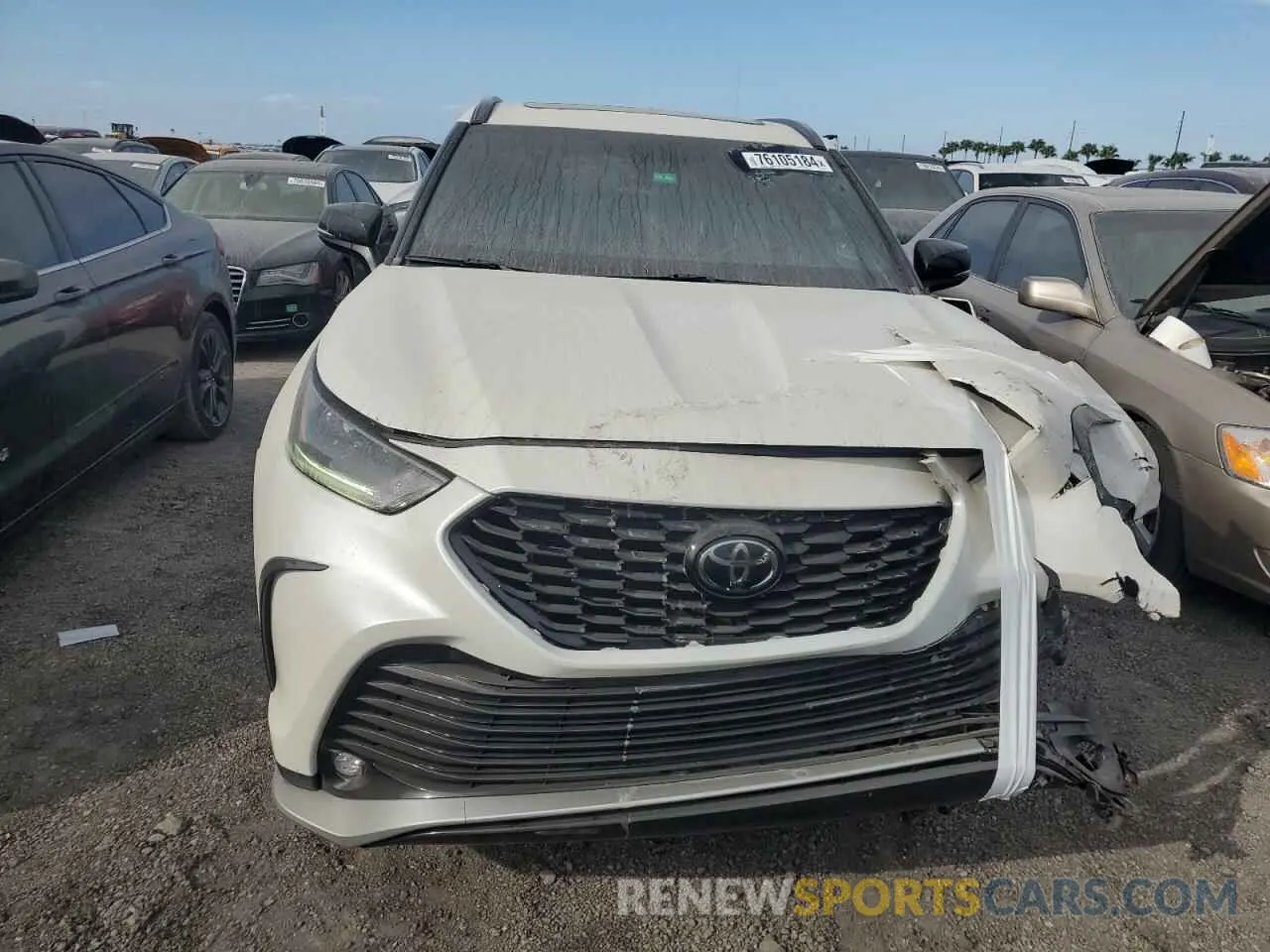 5 fotografías del automóvil dañado 5TDLZRAH0MS072248 TOYOTA HIGHLANDER 2021