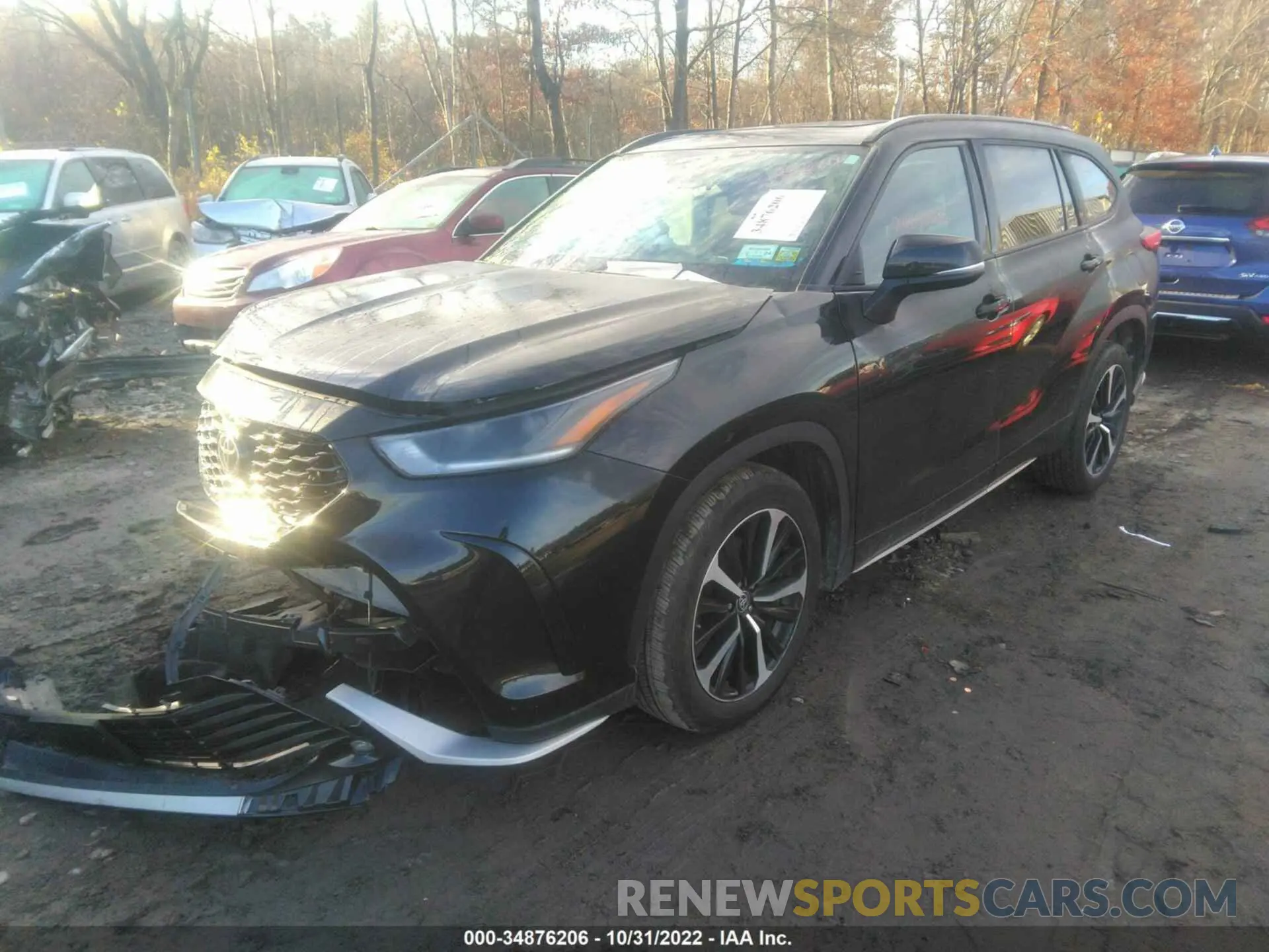 2 fotografías del automóvil dañado 5TDLZRBH0MS069106 TOYOTA HIGHLANDER 2021