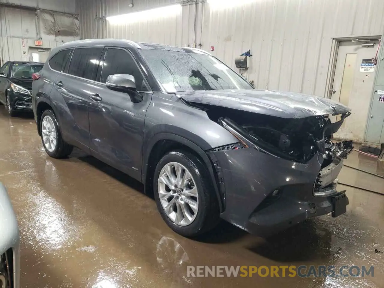 4 fotografías del automóvil dañado 5TDXBRCH0MS522418 TOYOTA HIGHLANDER 2021