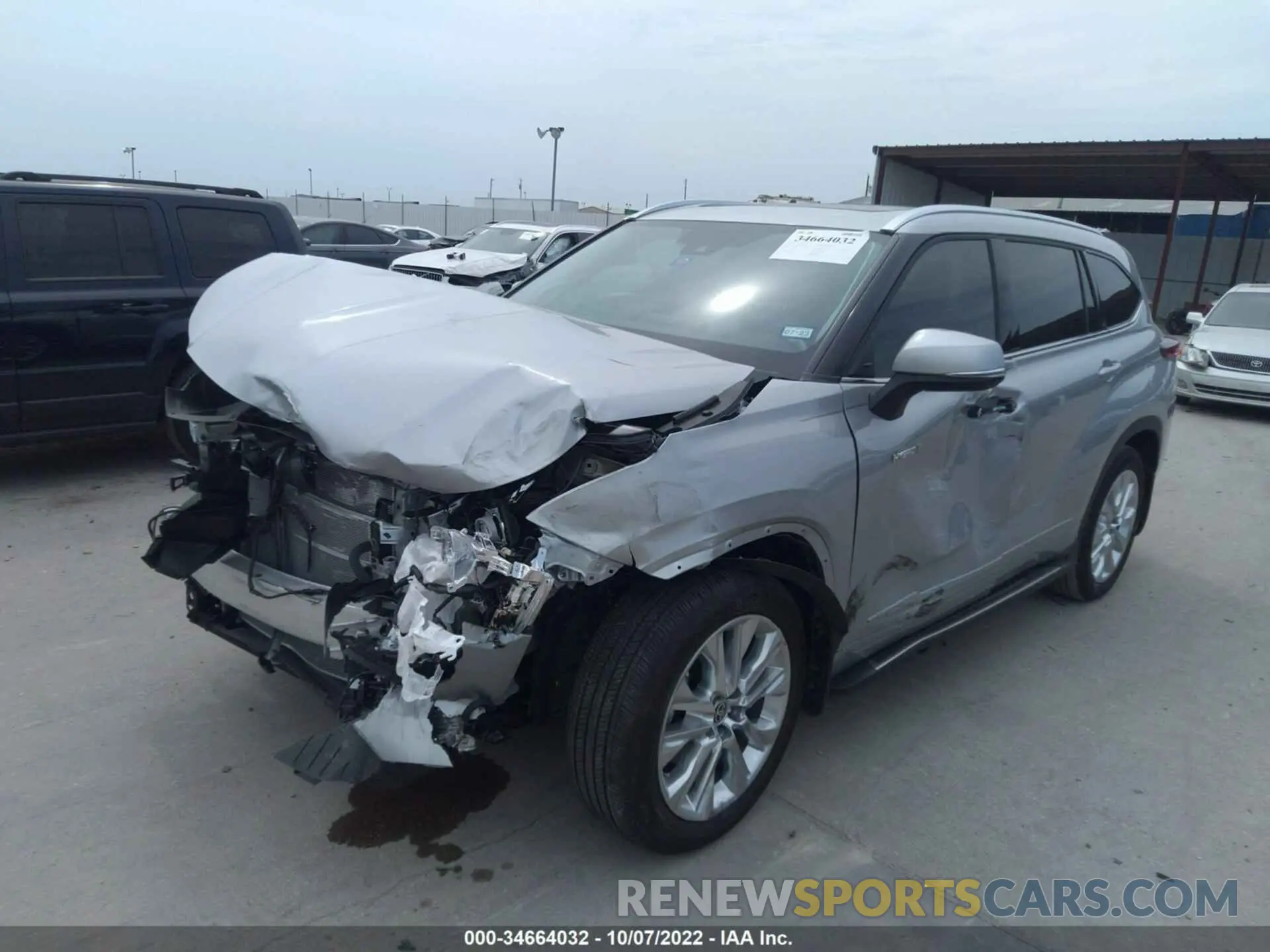 2 fotografías del automóvil dañado 5TDYARAH4MS508175 TOYOTA HIGHLANDER 2021