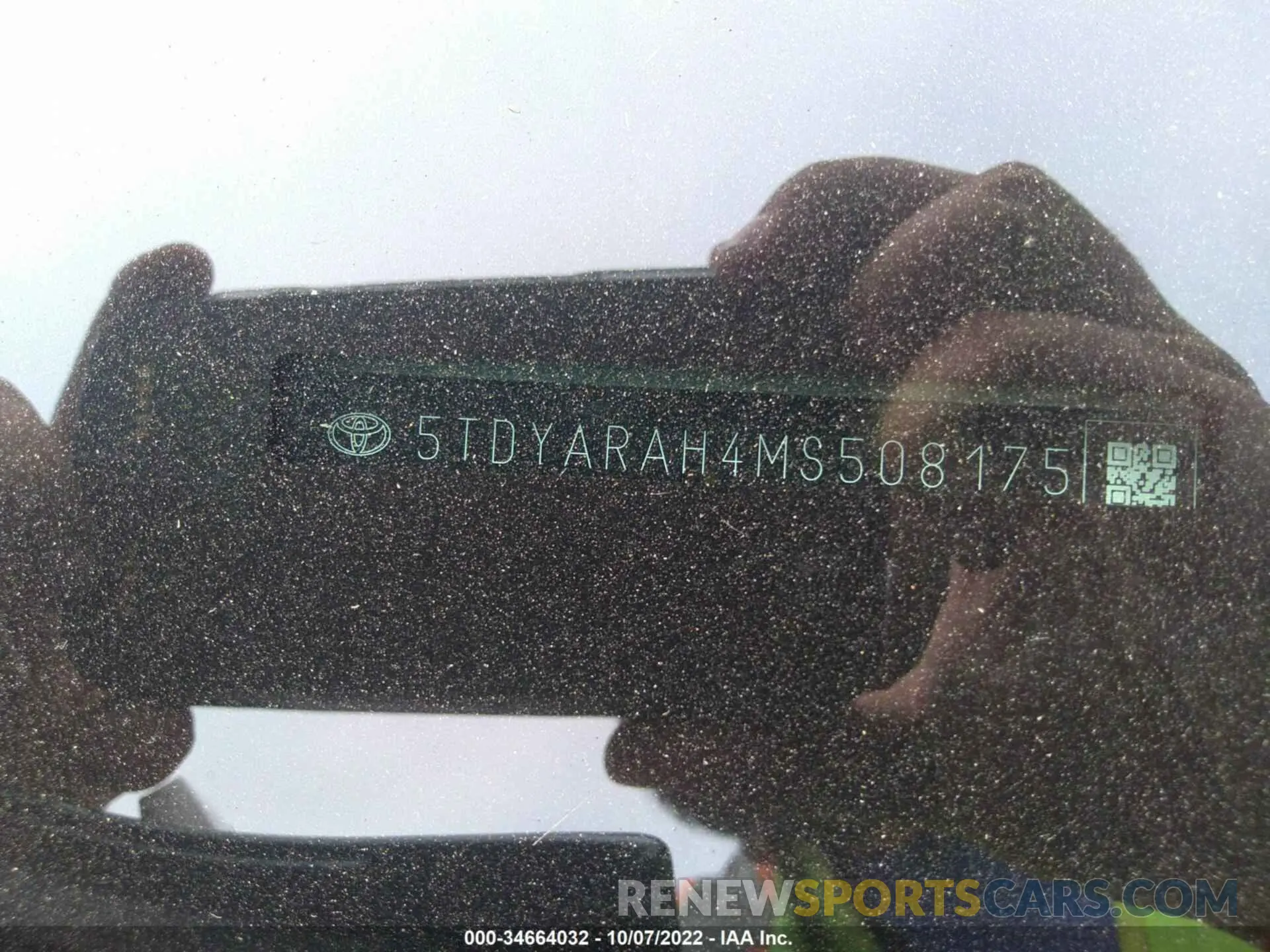 9 fotografías del automóvil dañado 5TDYARAH4MS508175 TOYOTA HIGHLANDER 2021