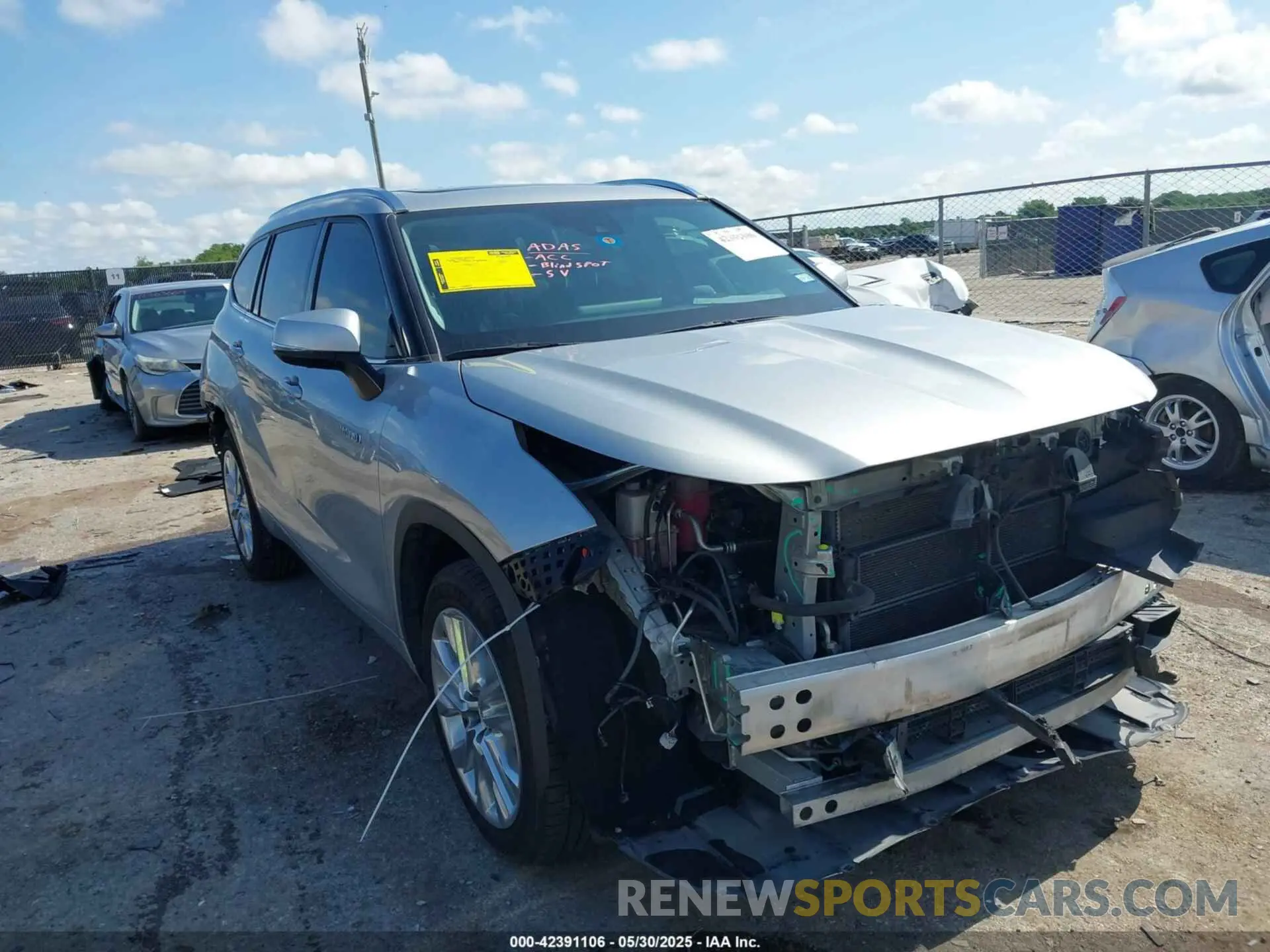 1 fotografías del automóvil dañado 5TDYARAH6MS006400 TOYOTA HIGHLANDER 2021