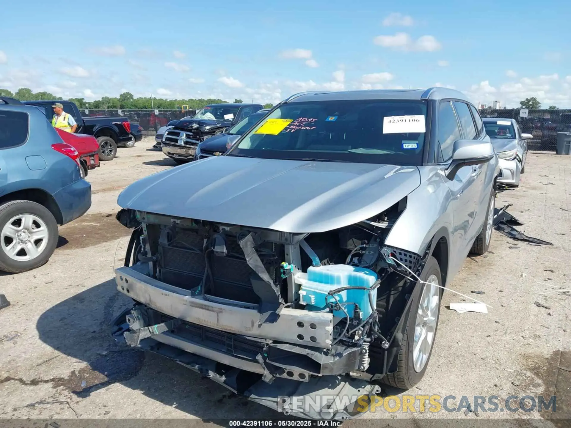 2 fotografías del automóvil dañado 5TDYARAH6MS006400 TOYOTA HIGHLANDER 2021