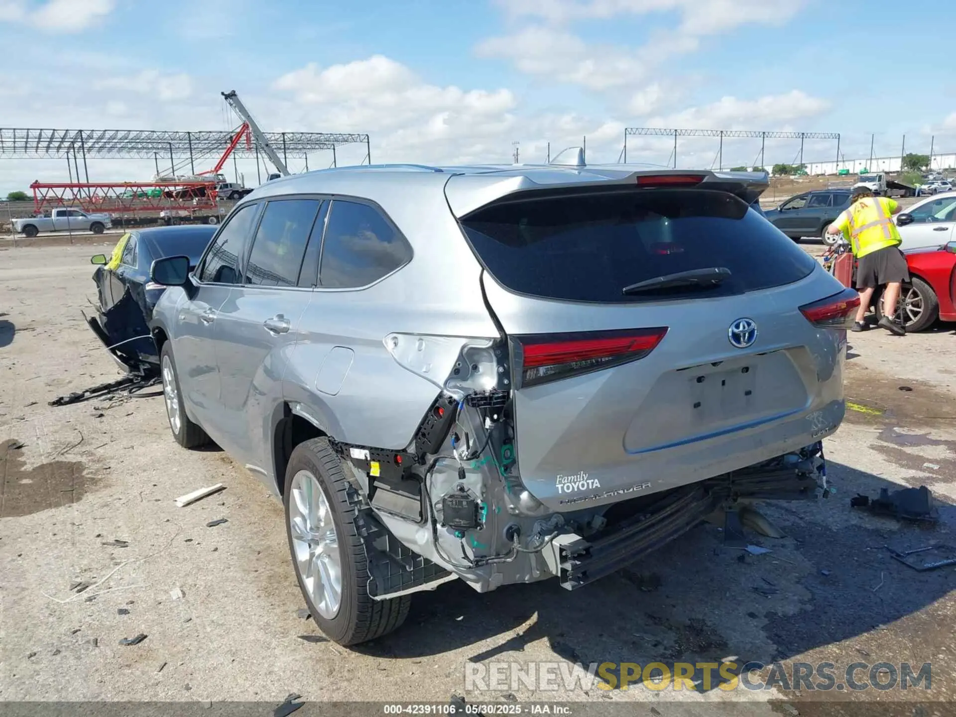 3 fotografías del automóvil dañado 5TDYARAH6MS006400 TOYOTA HIGHLANDER 2021