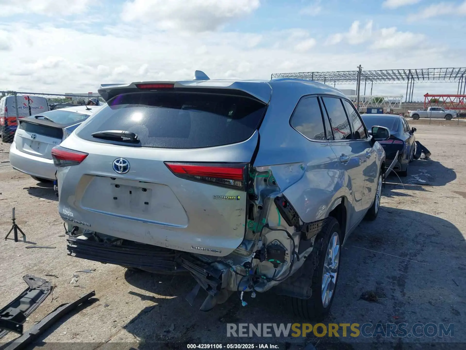 4 fotografías del automóvil dañado 5TDYARAH6MS006400 TOYOTA HIGHLANDER 2021