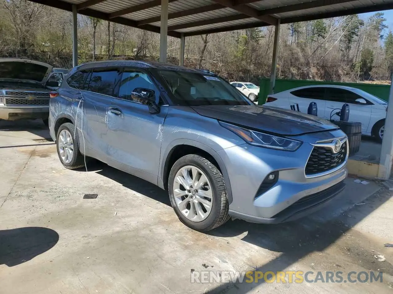 4 fotografías del automóvil dañado 5TDYZRAH1MS070112 TOYOTA HIGHLANDER 2021