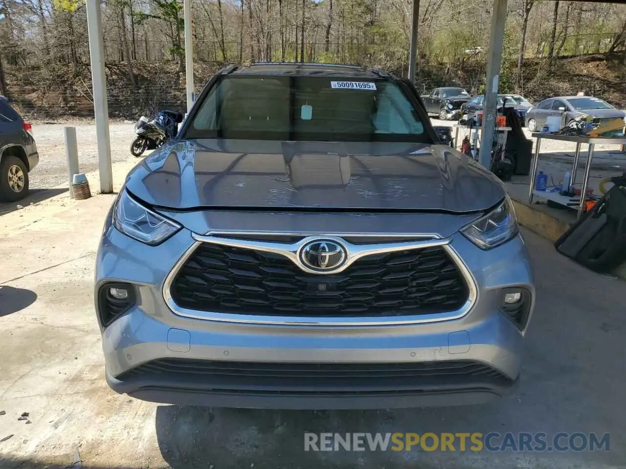 5 fotografías del automóvil dañado 5TDYZRAH1MS070112 TOYOTA HIGHLANDER 2021