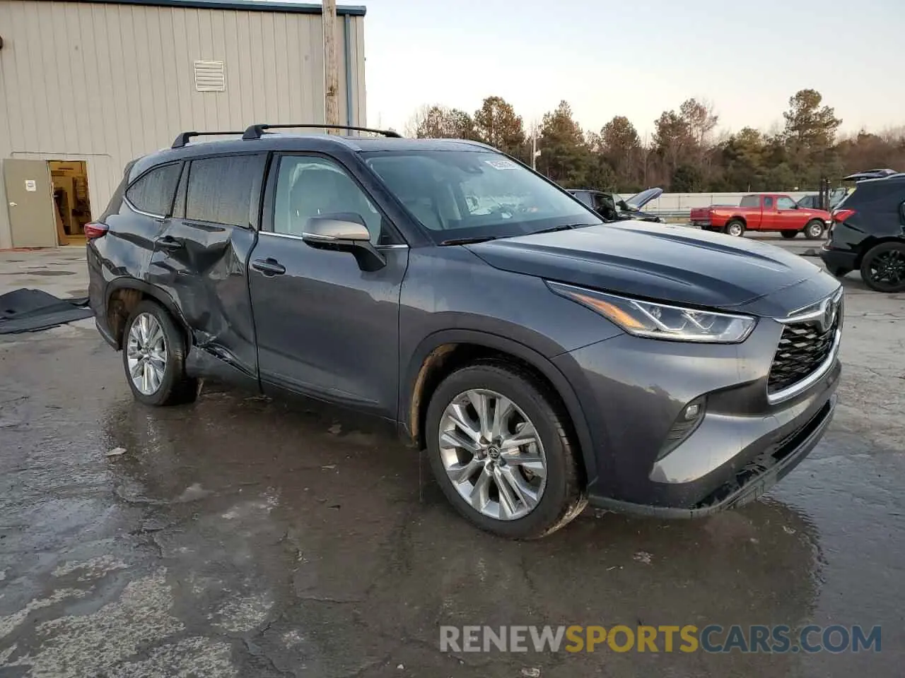 4 fotografías del automóvil dañado 5TDYZRAH5MS515659 TOYOTA HIGHLANDER 2021