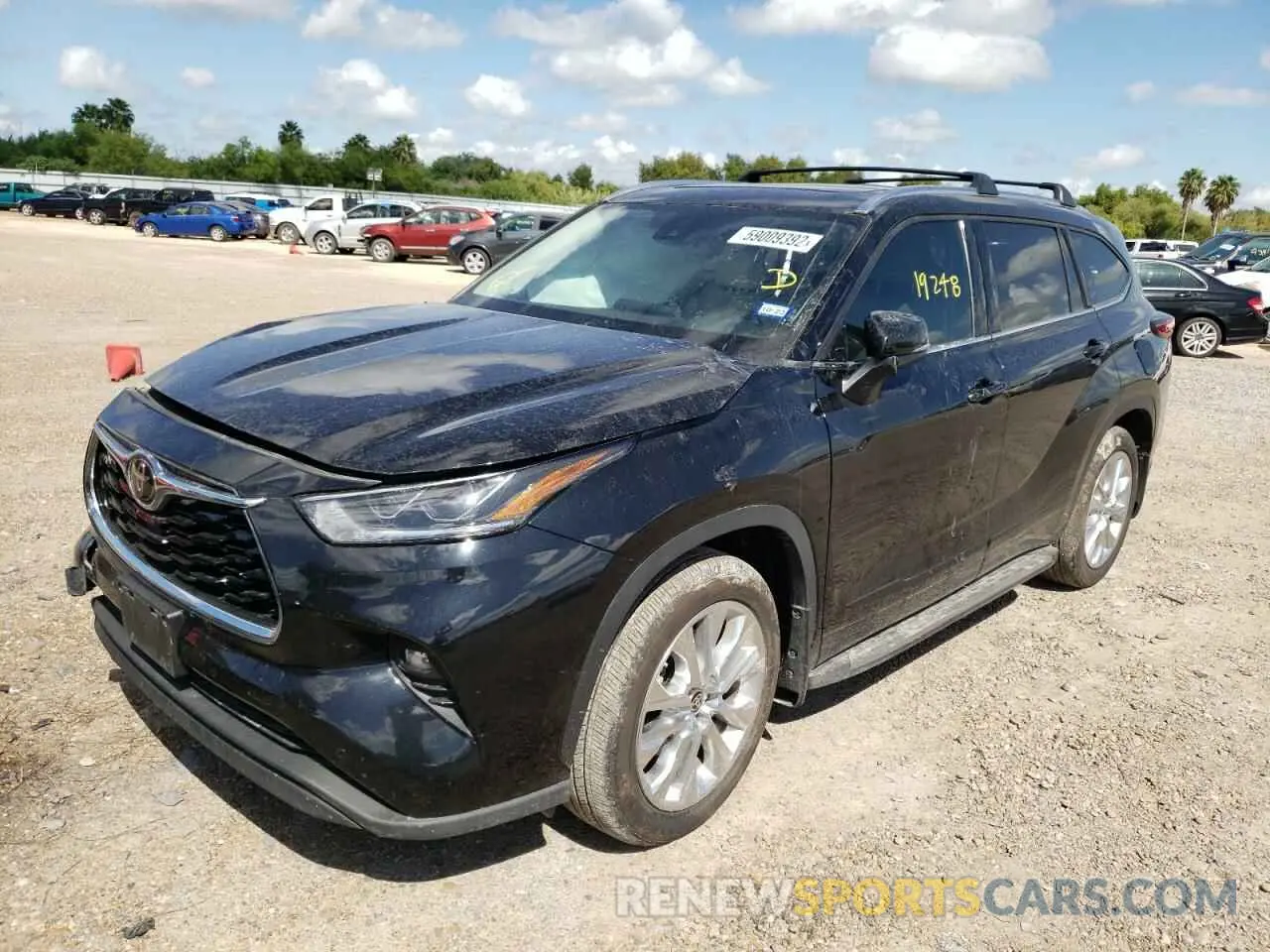2 fotografías del automóvil dañado 5TDYZRAH8MS082290 TOYOTA HIGHLANDER 2021