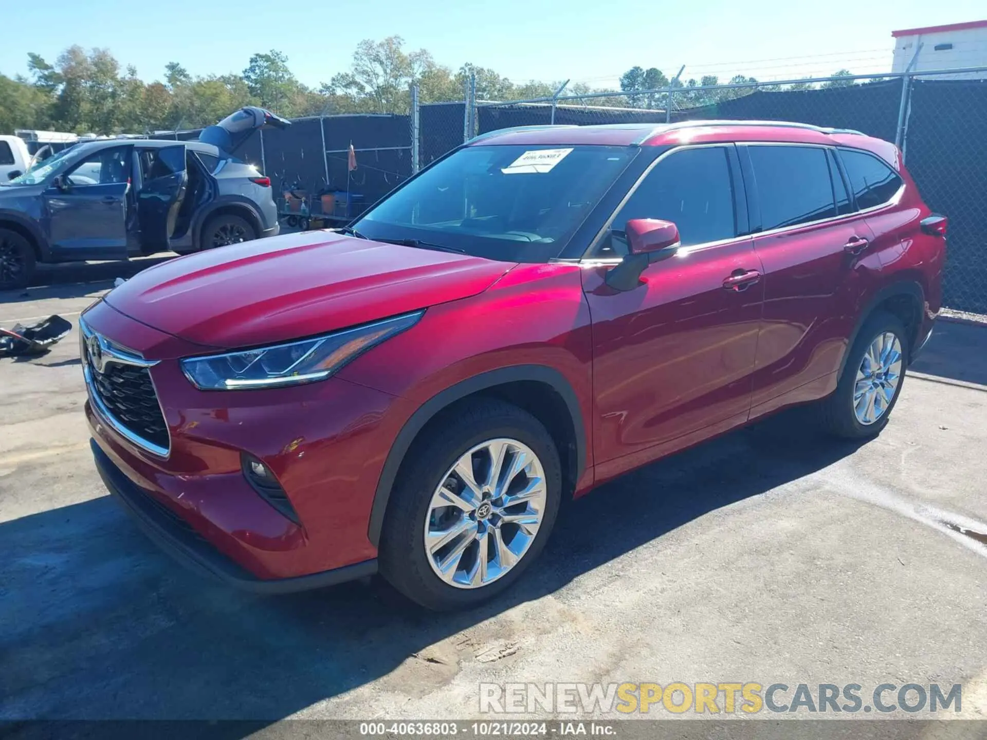 2 fotografías del automóvil dañado 5TDYZRAHXMS529976 TOYOTA HIGHLANDER 2021