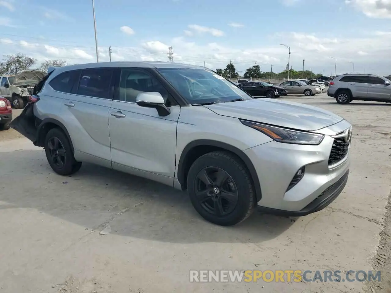 4 fotografías del automóvil dañado 5TDZZRAH0MS523365 TOYOTA HIGHLANDER 2021