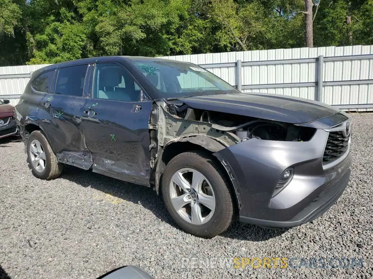 4 fotografías del automóvil dañado 5TDZZRAH1MS086847 TOYOTA HIGHLANDER 2021
