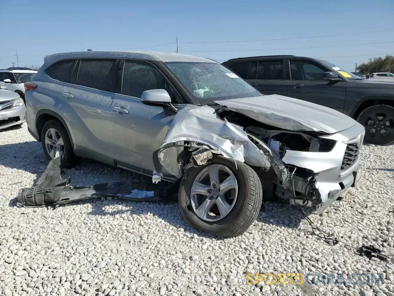 4 fotografías del automóvil dañado 5TDZZRAH2MS515896 TOYOTA HIGHLANDER 2021