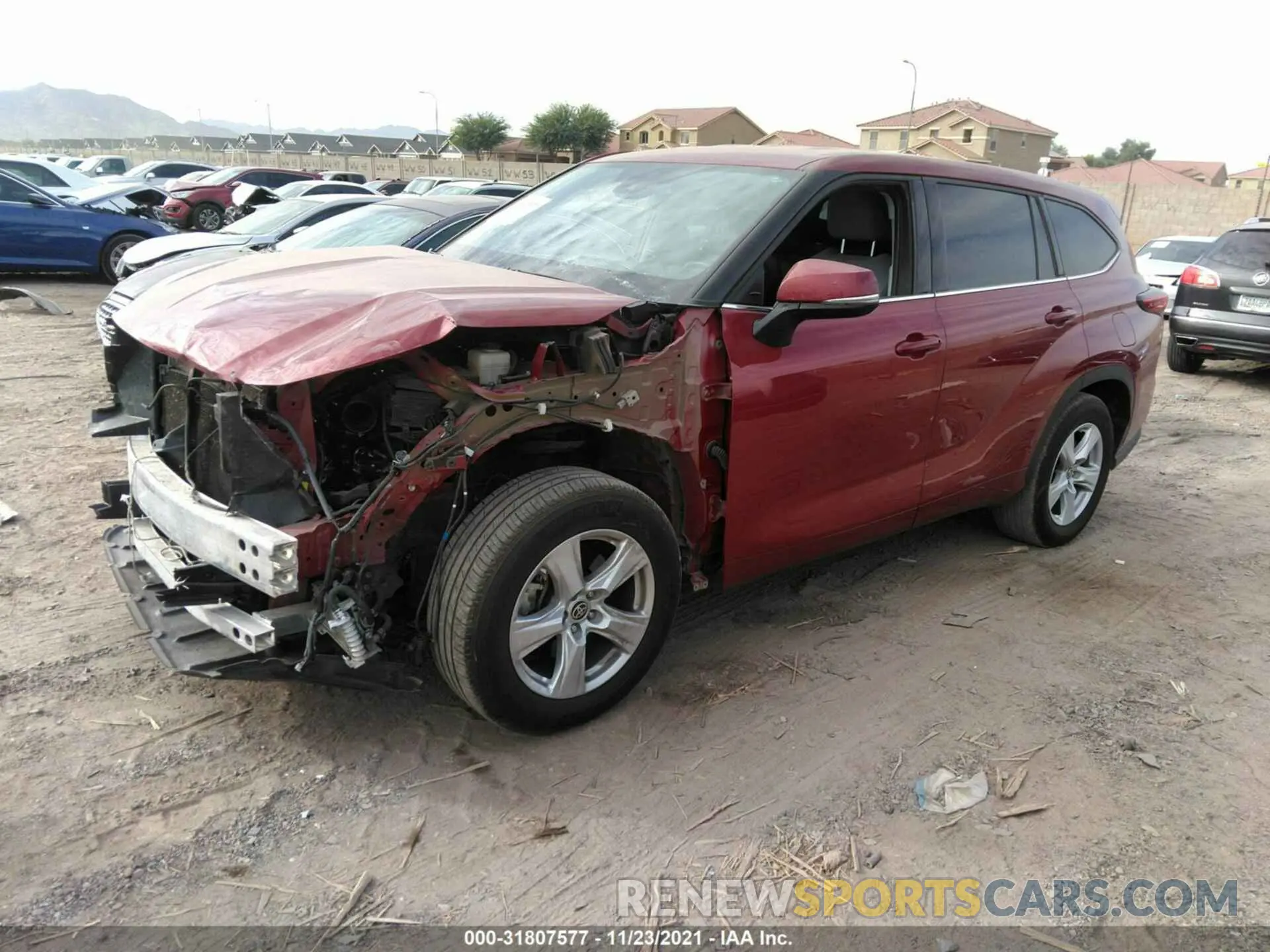 2 fotografías del automóvil dañado 5TDZZRAH4MS035567 TOYOTA HIGHLANDER 2021