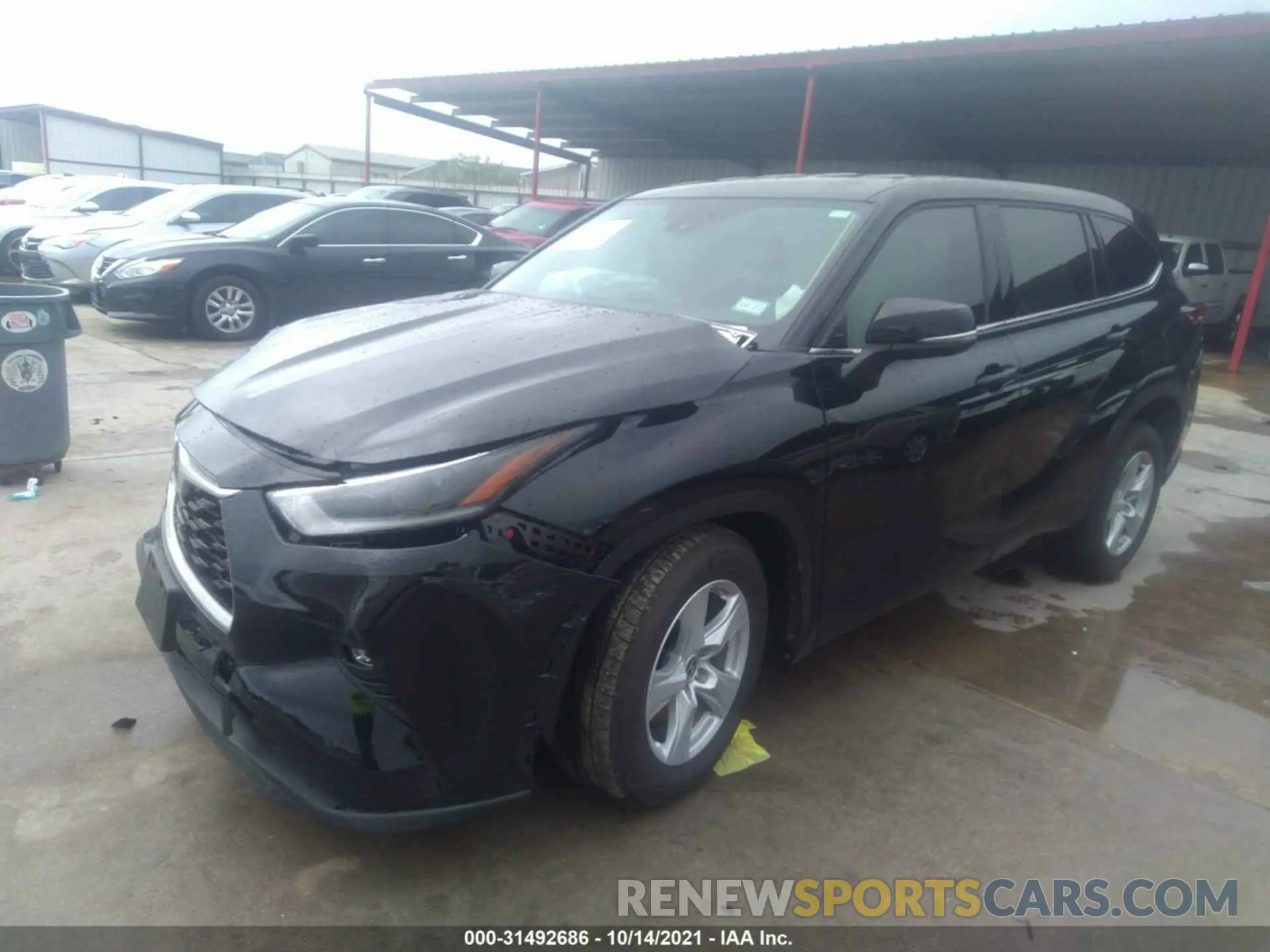 2 fotografías del automóvil dañado 5TDZZRAH5MS525595 TOYOTA HIGHLANDER 2021