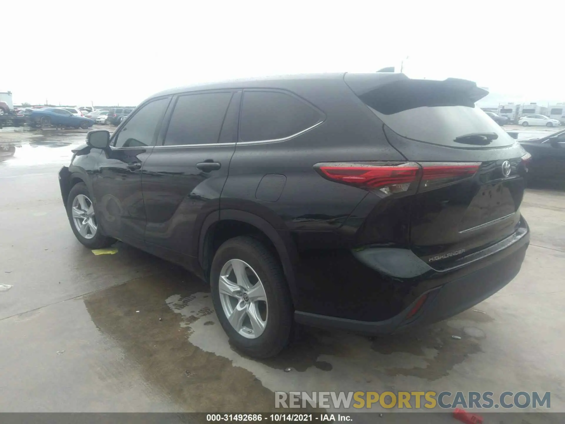 3 fotografías del automóvil dañado 5TDZZRAH5MS525595 TOYOTA HIGHLANDER 2021