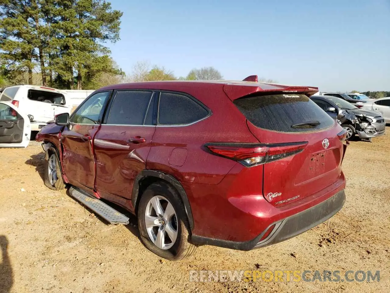 3 fotografías del automóvil dañado 5TDZZRAH6MS062995 TOYOTA HIGHLANDER 2021