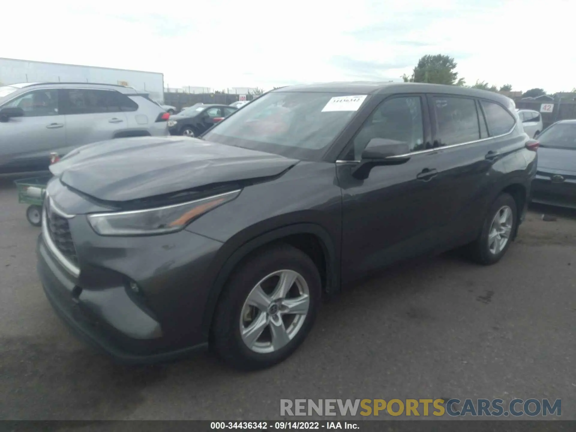 2 fotografías del automóvil dañado 5TDZZRAH6MS067341 TOYOTA HIGHLANDER 2021