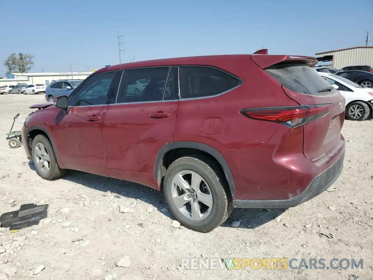 2 fotografías del automóvil dañado 5TDZZRAH6MS086794 TOYOTA HIGHLANDER 2021