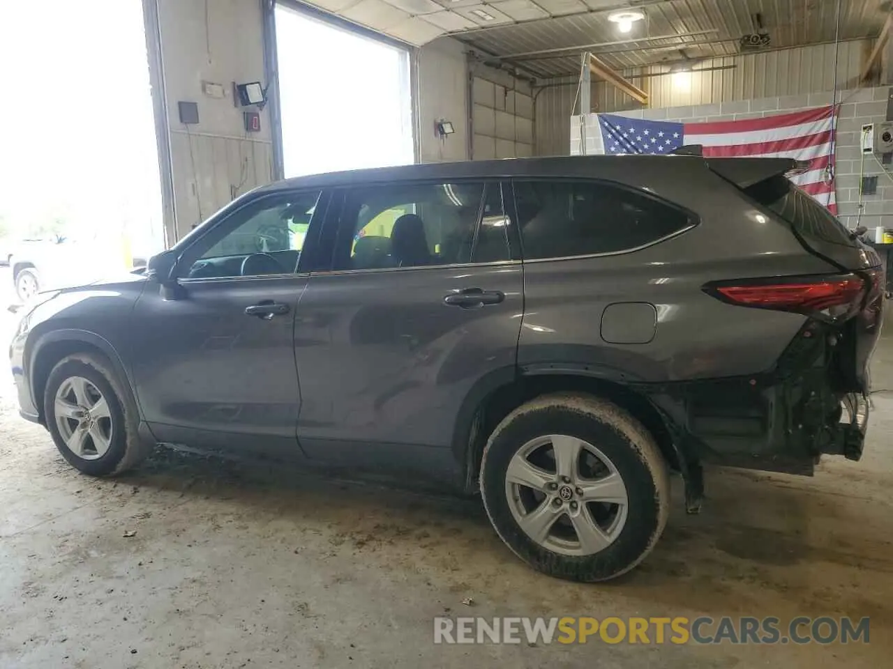 2 fotografías del automóvil dañado 5TDZZRAHXMS066838 TOYOTA HIGHLANDER 2021