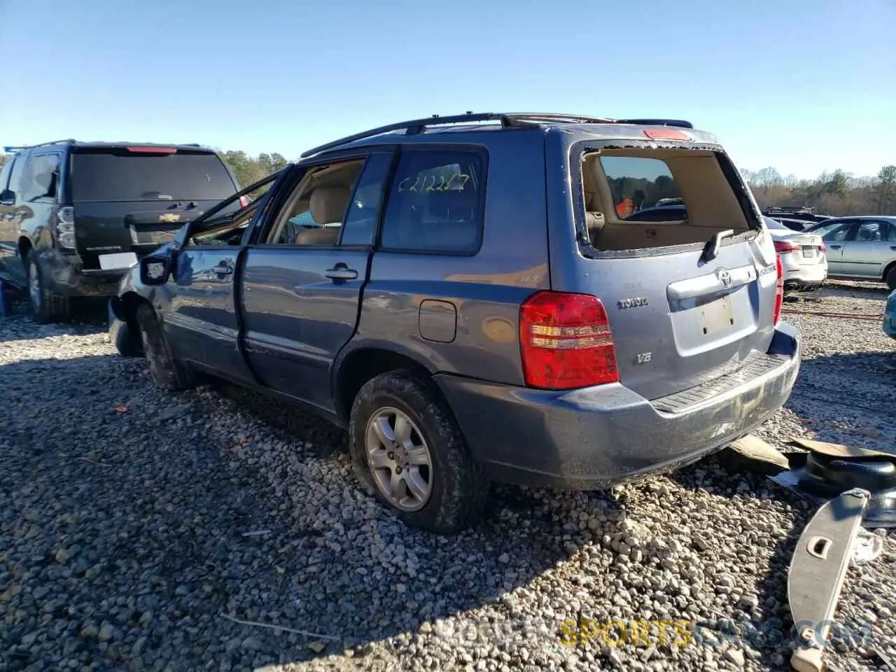 2 fotografías del automóvil dañado JTEGF21AX30094498 TOYOTA HIGHLANDER 2021