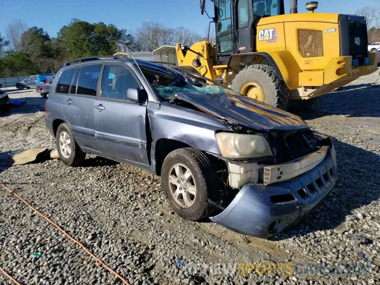 4 fotografías del automóvil dañado JTEGF21AX30094498 TOYOTA HIGHLANDER 2021