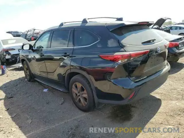 2 fotografías del automóvil dañado 5TDABRCH1NS545228 TOYOTA HIGHLANDER 2022